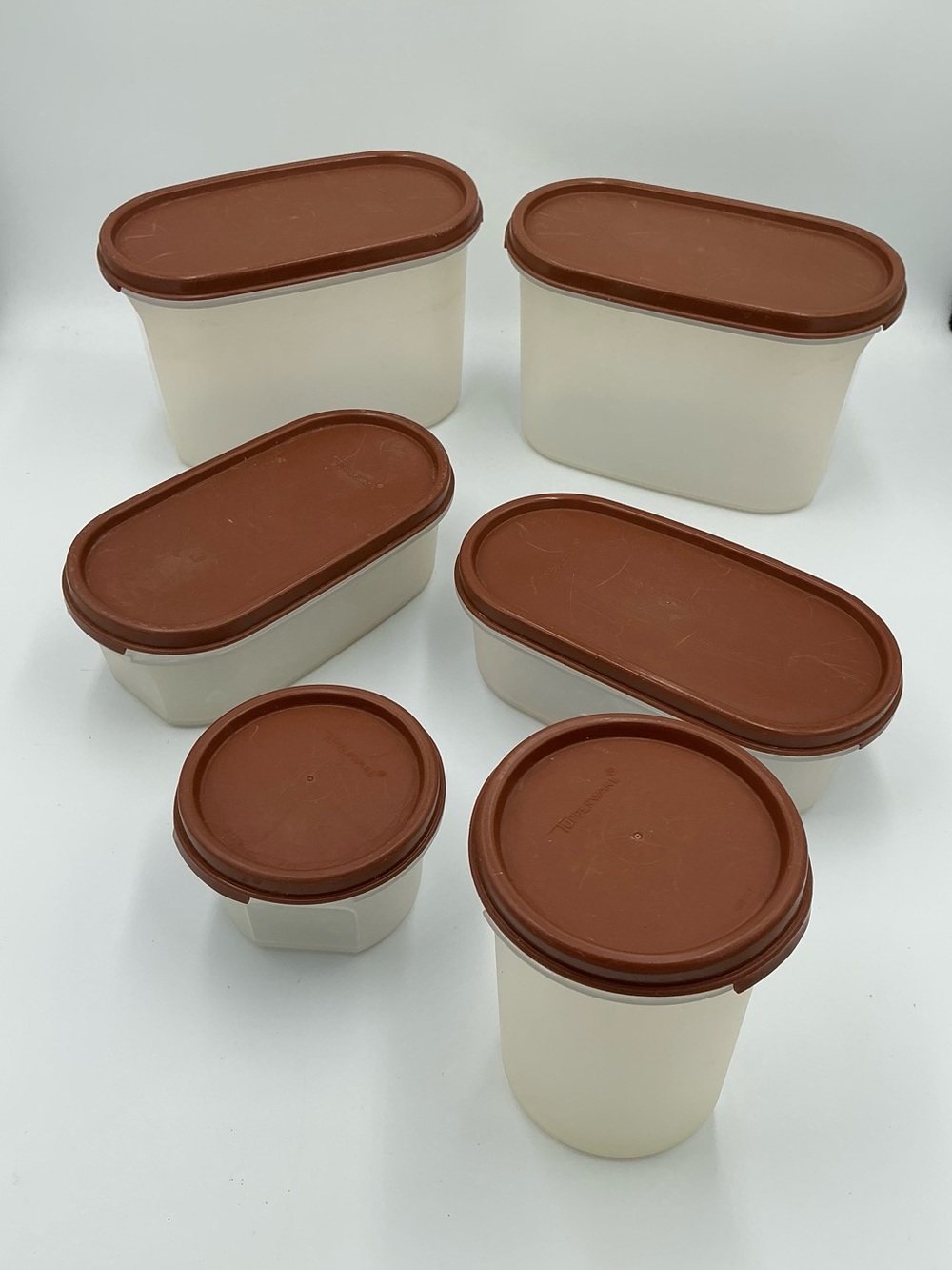 Vintage Tupperware Modular Mates Brown Set Made In USA 6 Pieces
